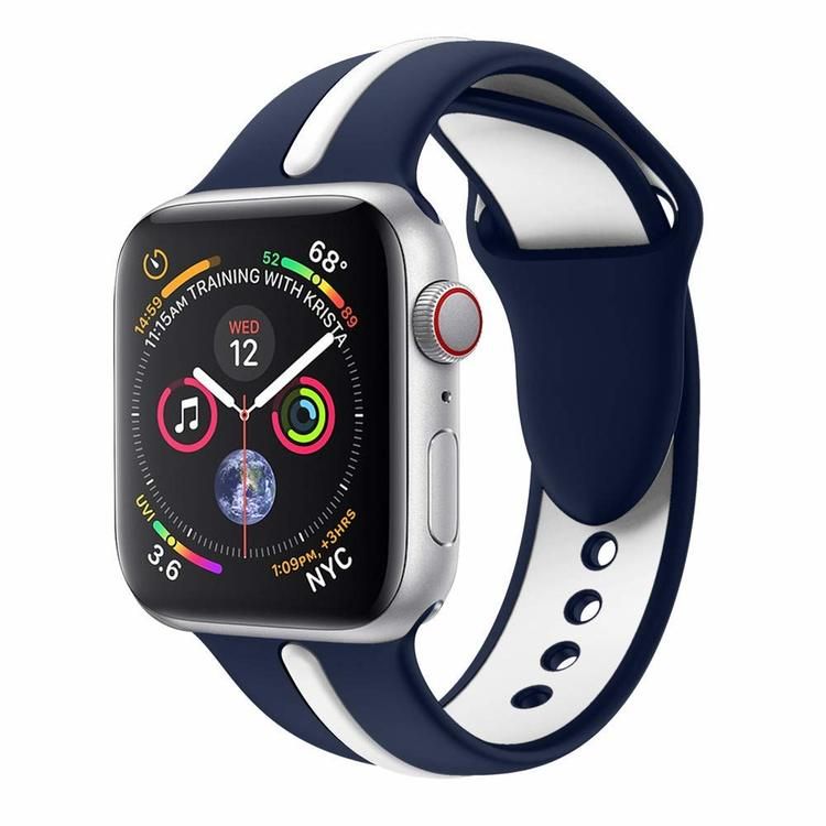 Armband sport för Apple Watch Blå/Vit 45mm