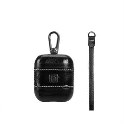 AirPods Äkta Läder Fodral Svart