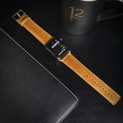 Apple Watch Äkta Läderband 42/44/45mm Ljusbrun RAK