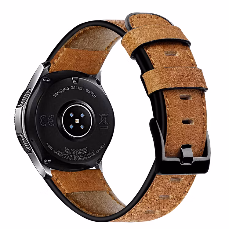 Samsung Galaxy 46mm Äkta Läder Ljusbrun