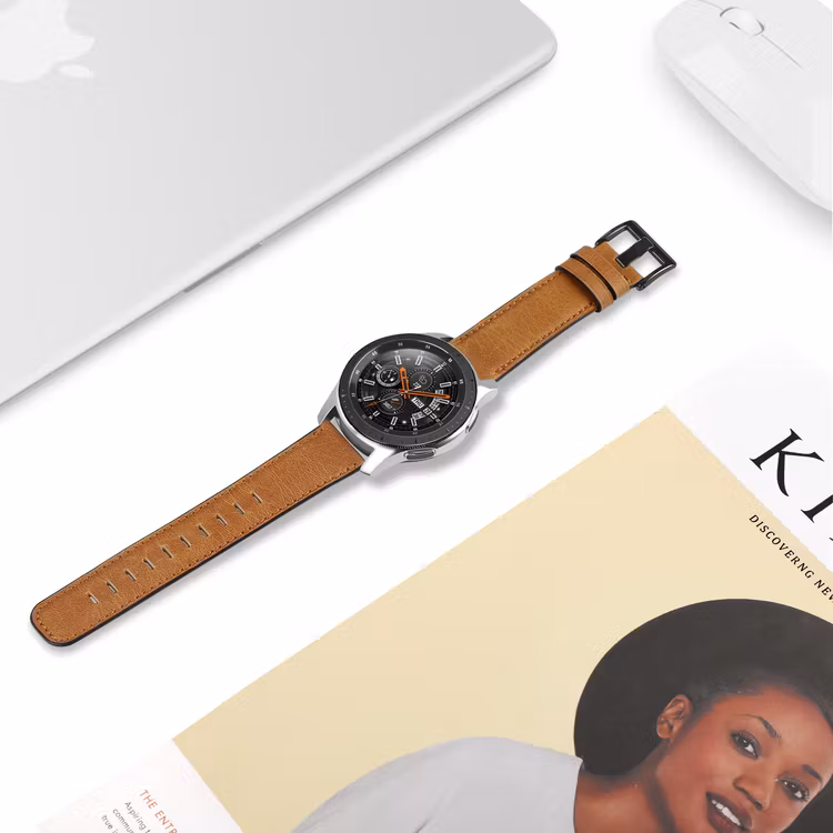 Samsung Galaxy 46mm Äkta Läder Ljusbrun