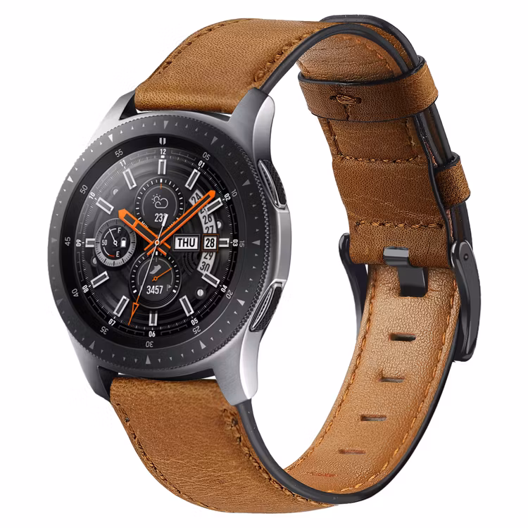 Samsung Galaxy 46mm Äkta Läder Ljusbrun