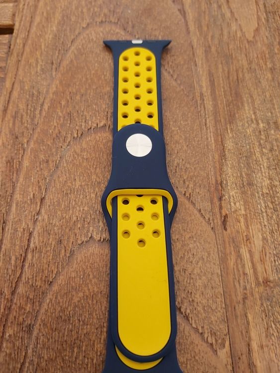 Silikonband för Apple Watch Blå/Gul 42/44mm 45mm