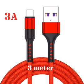 3m - RÖD- Lightning 3A - /kabel/laddsladd/ snabbladdning