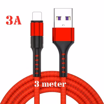 3m - RÖD- Lightning 3A - /kabel/laddsladd/ snabbladdning