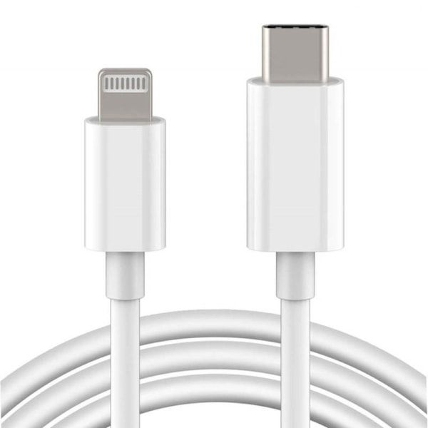 iPhone kabel för Apple 11/12 USB-C till Lightning 1M Vit