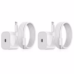 2-Pack - iPhone Laddare Snabbladdare - Adapter + Kabel 20W USB-C White 2-Pack