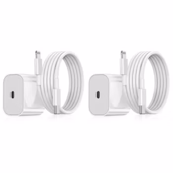 2-Pack - iPhone Laddare Snabbladdare - Adapter + Kabel 20W USB-C White 2-Pack