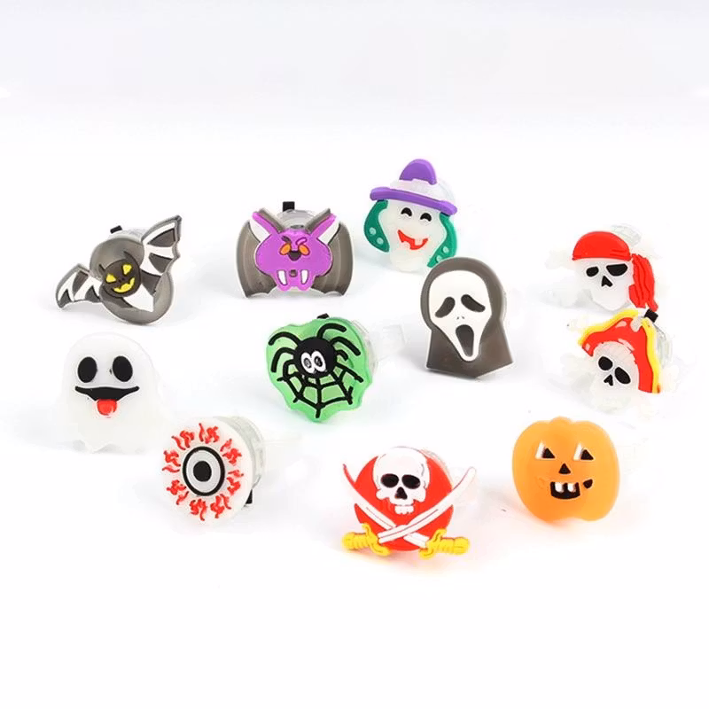 Halloween - lysande ringar - luminous ring - fler-pack - Mukticolor