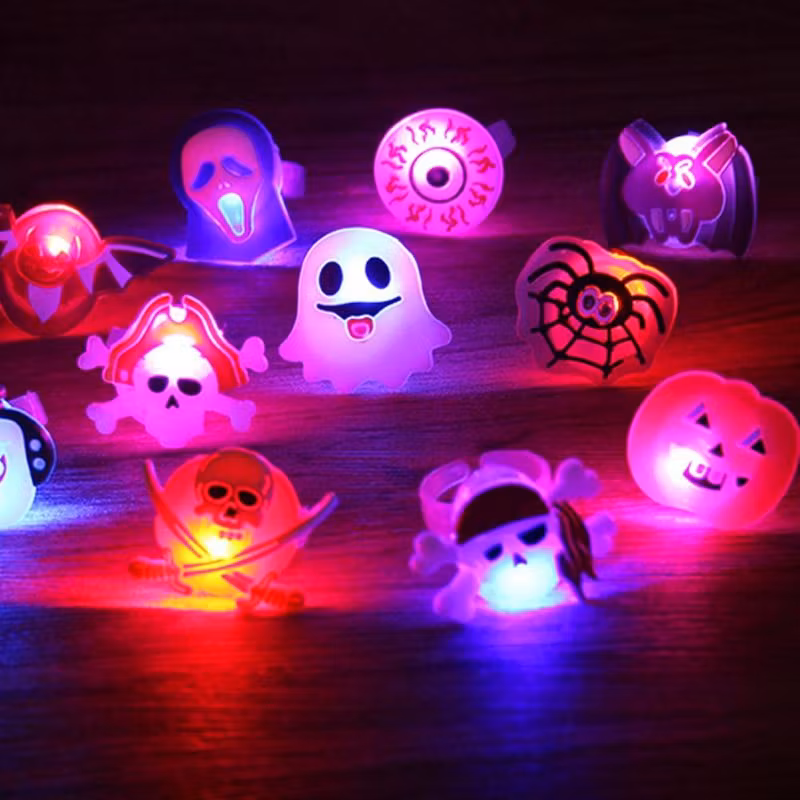 Halloween - lysande ringar - luminous ring - fler-pack - Mukticolor