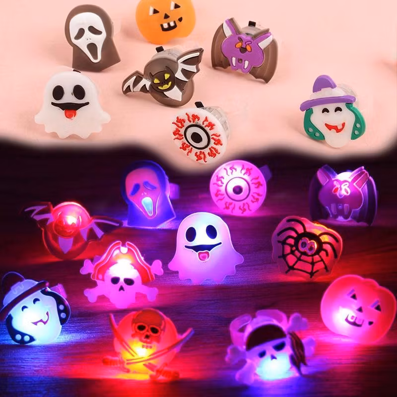 Halloween - lysande ringar - luminous ring - fler-pack - Mukticolor