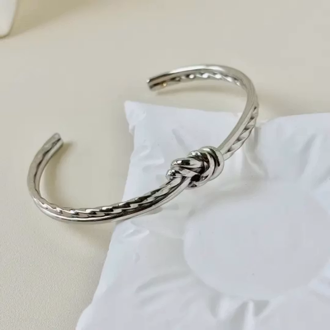 Guldpläterad Knut Armband Öppningsbar Armring