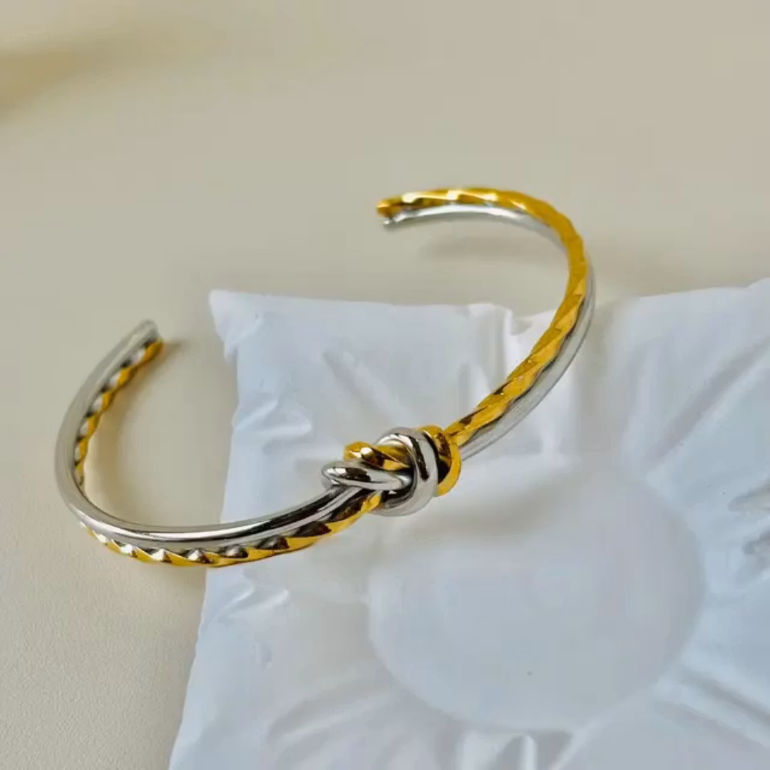 Guldpläterad Knut Armband Öppningsbar Armring