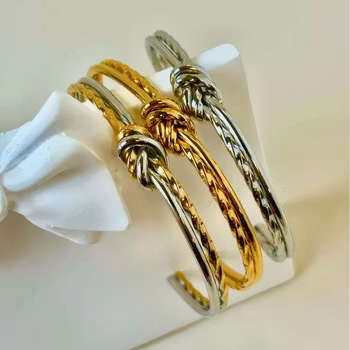 Guldpläterad Knut Armband Öppningsbar Armring