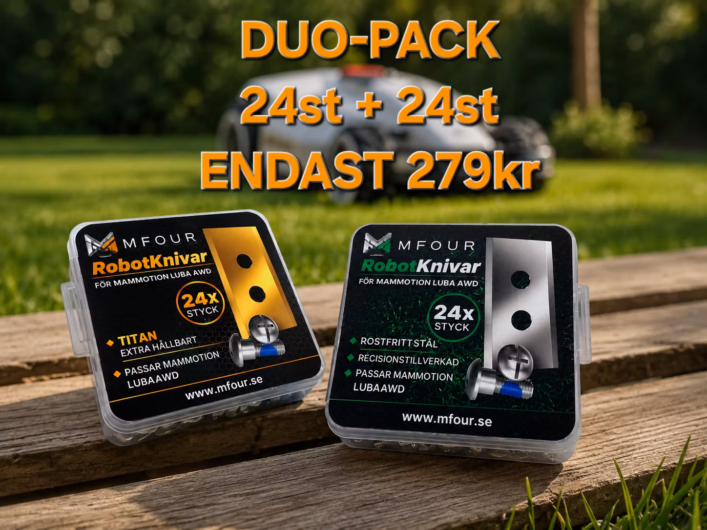 DUO-PACK 24st Titanbelagda knivar – 24st Rostfria Knivar