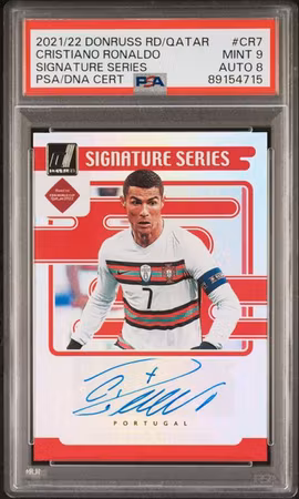 PANINI DONRUSS ROAD TO QATAR SIGNATURE SERIES CRISTIANO RONALDO PSA 9