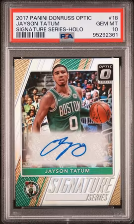 PANINI DONRUSS OPTIC SIGNATURE SERIES JAYSON TATUM HOLO PSA 10