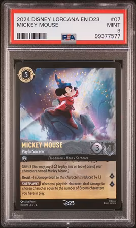 DISNEY LORCANA EN D23-D23 EXPO PROMO MICKEY MOUSE PSA 9