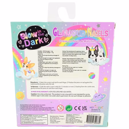 Nagelkit Glamour Glow In The Dark - Nail Glamour Press-On And Ring gid