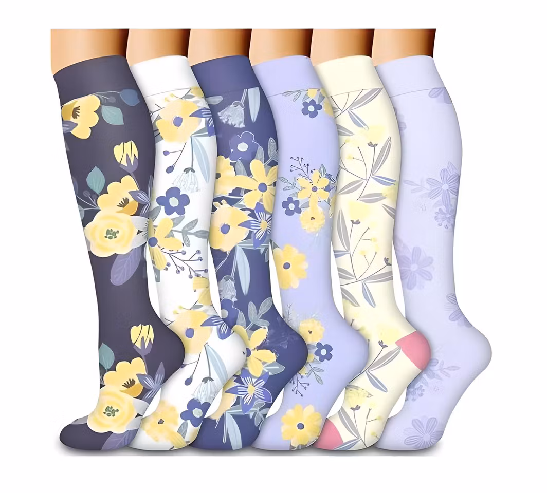 Storpack Stödstrumpor – Flower Purple