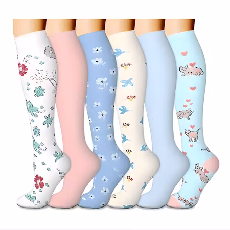 Storpack Stödstrumpor – Pastell Djur och Natur