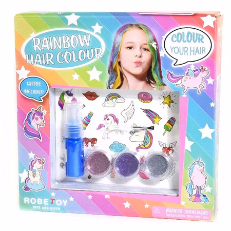 Hårspray set - HAIR SPRAY SET w GLITTER & UNICORN TATTOO