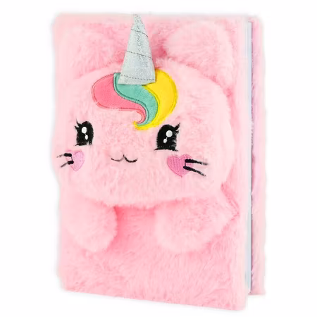 Rosa Anteckningsbok Fluffy Unicorn - Notebook Unicorn