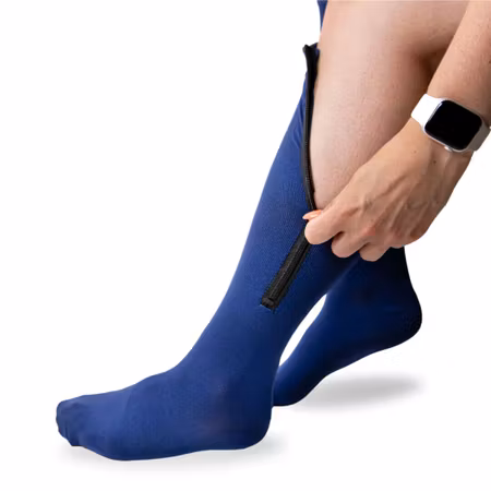 Trofast stödstrumpa med dragkedja Marinblå