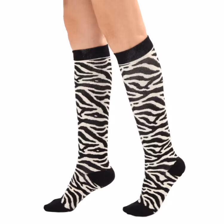 Stödstrumpor Zebra Vit Nr 129