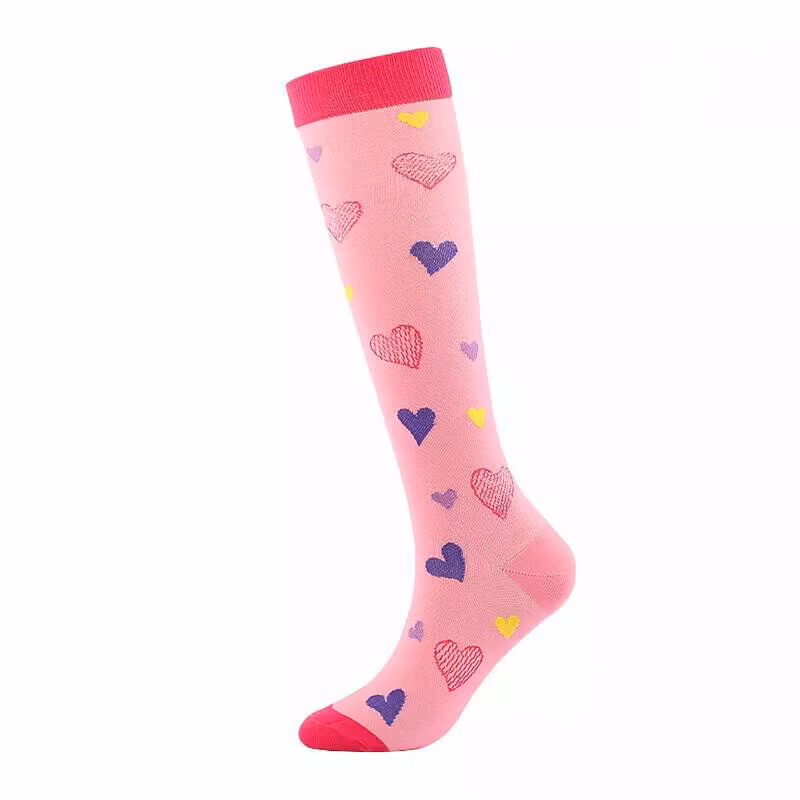 Stödstrumpa Pink with harts Nr 84