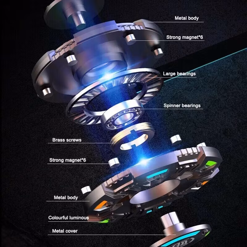 Fidget Spinner Black Metal  MF-3