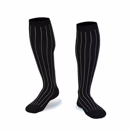 Stödstrumpor Black With White Stripes Nr 50