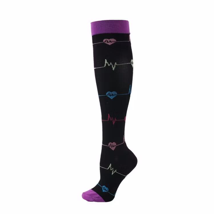 Stödstrumpor Black heartbeat Nr 36
