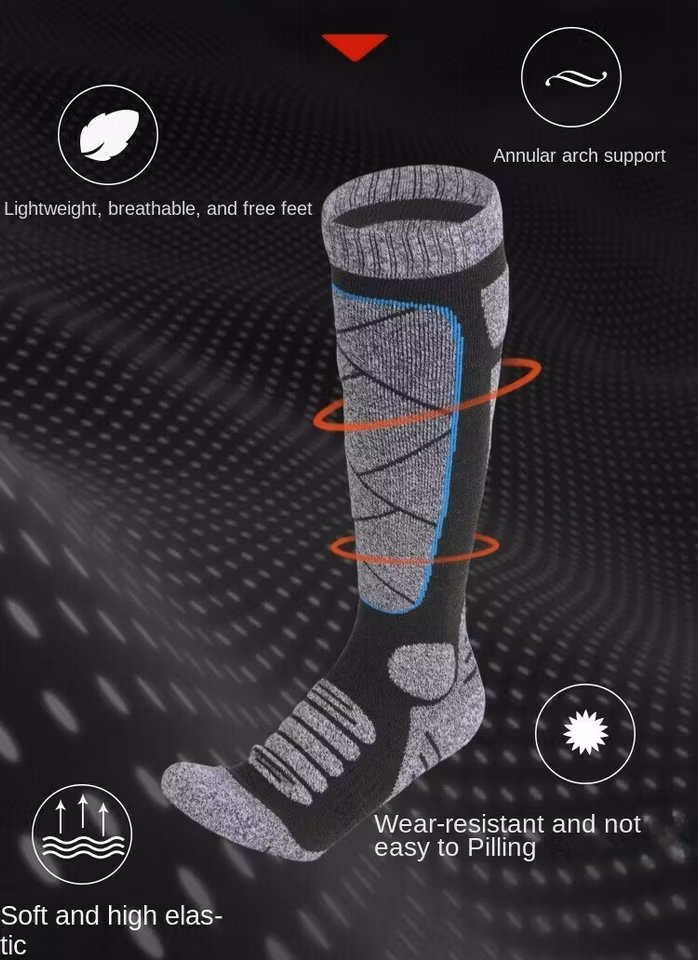 Vinter och fritidsstrumpor Grå-Ljusblå
