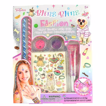 Bling Bling Hår & Glitter - Hair and glitter set