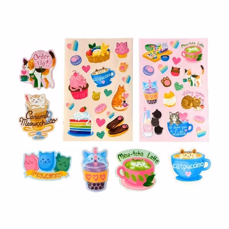 Stickiville Stickers: Cat Cafe ? Scented