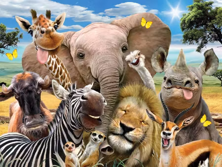 3D Pussel Afrika - Puzzle 3D Africa Selfie
