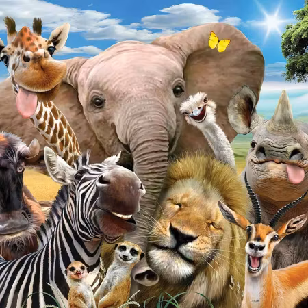 3D Pussel Afrika - Puzzle 3D Africa Selfie