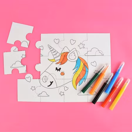 Pussel målarset unicorn - Puzzle coloring set unicorn