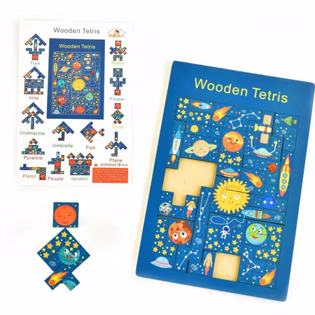 Puzzle tetris space wood
