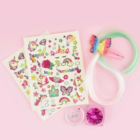Unicorn tatto and hair set