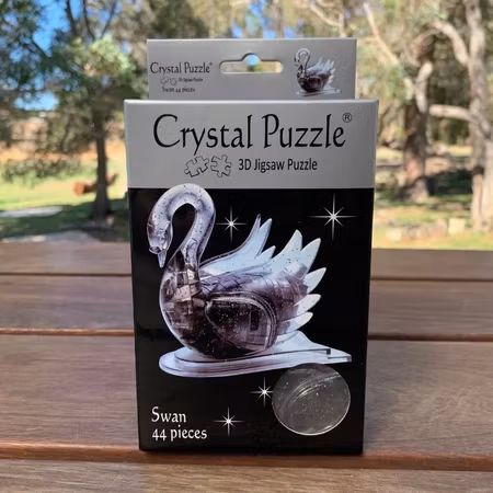 Crystal puzzle black swan