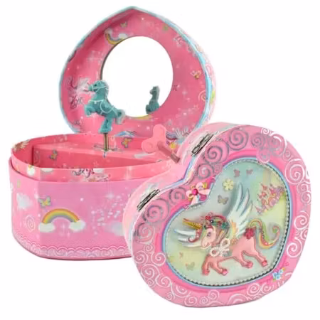 Hjärtformad Speldosa & Smyckeskrin Unicorn