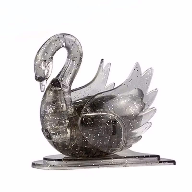 Crystal puzzle black swan