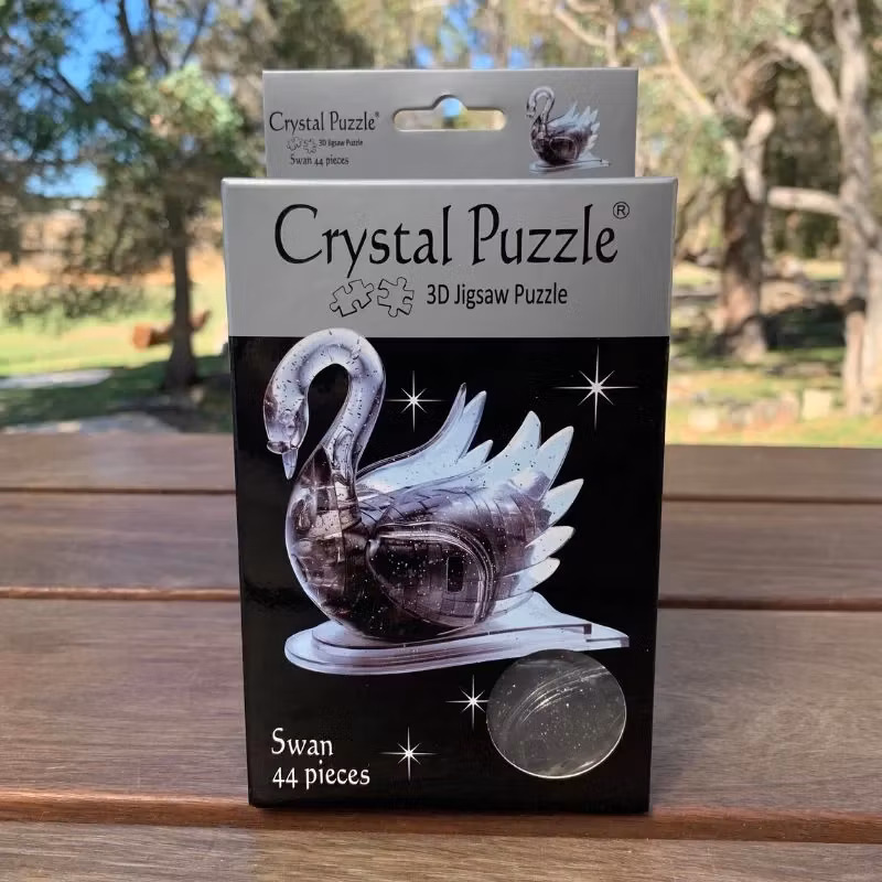 Crystal puzzle black swan