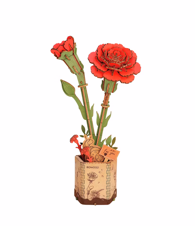 Red Carnation Robotime-Rowood TW052