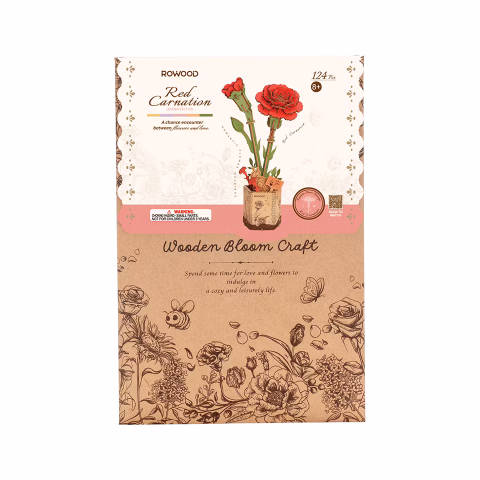 Red Carnation Robotime-Rowood TW052