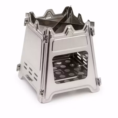 BRIV Outdoor Stove rostfri – hopfällbart friluftskök med väska