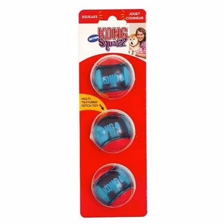 KONG Leksak Squeezz Action Ball 3p Flerfärgad M