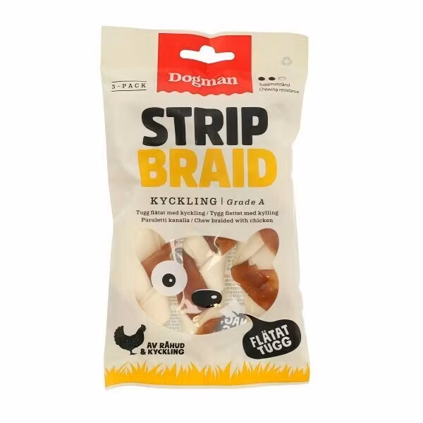 Chicken strip braid 3p Vit S 12,5cm